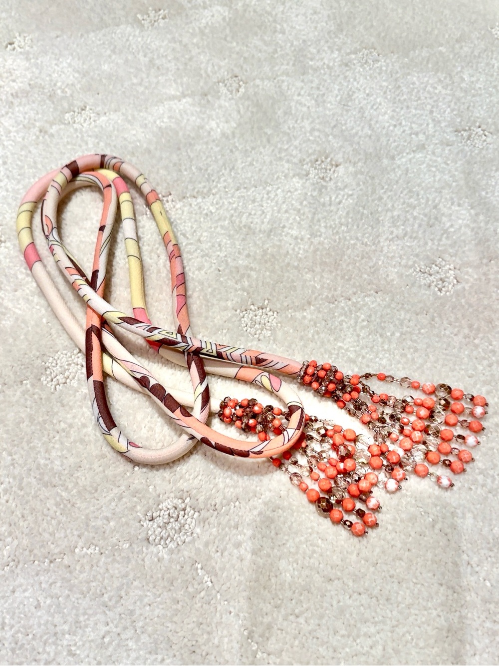 Pucci Beaded Tassel Rope Belt